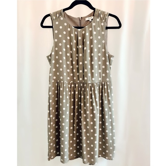 Madewell Shirred Silk Polkadot Dress - Picture 2 of 6